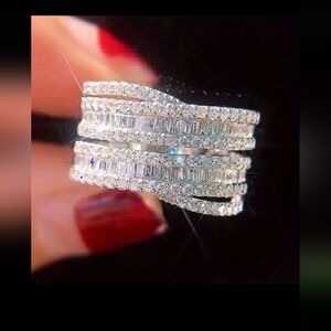 925 White Gold Diamond Ring